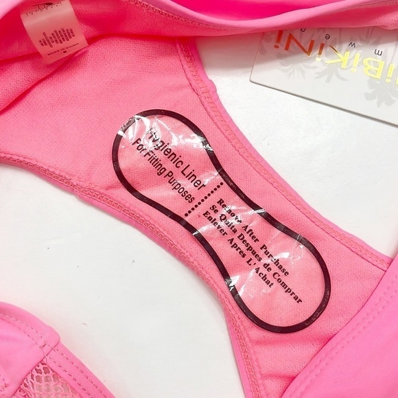 NEW TiniBikini neon pink swim bikini bottoms - Picture 2 of 5